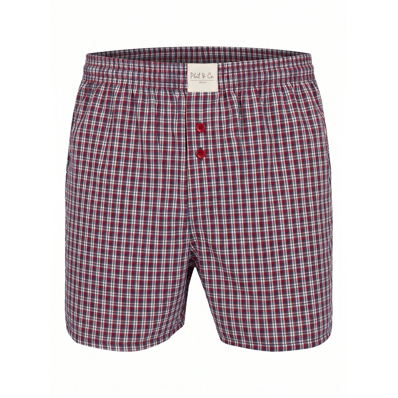 Phil & Co Phil & Co Men's Loose-Fit Boxer Shorts 4-Pack Blue