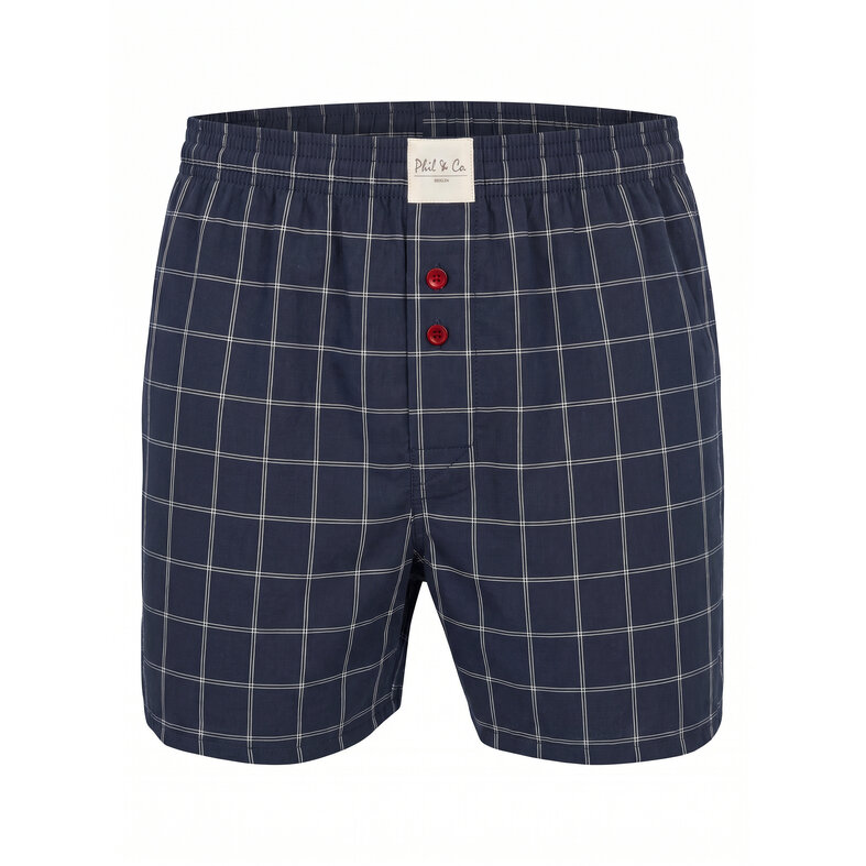 Phil & Co Phil & Co Heren Wijde Boxershorts Mulitpack 4-Pack Donkerblauw