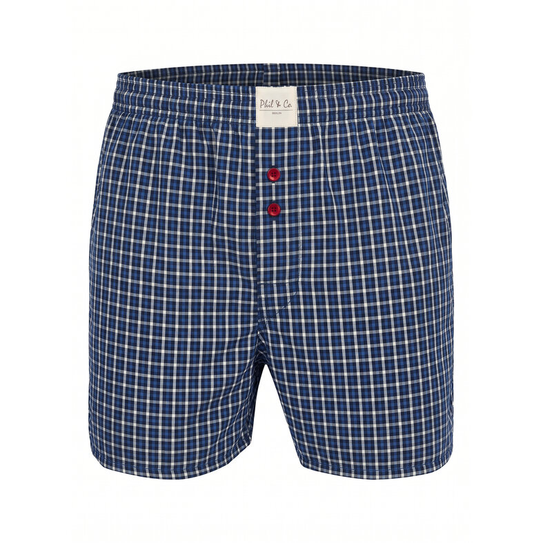 Phil & Co Phil & Co Heren Wijde Boxershorts Mulitpack 4-Pack Donkerblauw