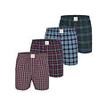 Phil & Co Phil & Co Heren Wijde Boxershorts Mulitpack 4-Pack Geruit