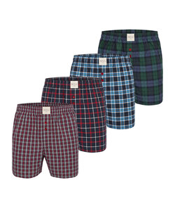 Phil & Co Heren Wijde Boxershorts Mulitpack 4-Pack Geruit