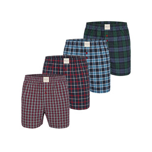 Phil & Co Heren Wijde Boxershorts Mulitpack 4-Pack Geruit