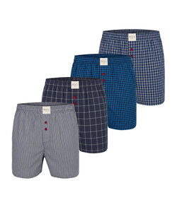 Phil & Co Men's Loose-Fit Boxer Shorts 4-Pack Dark Blue