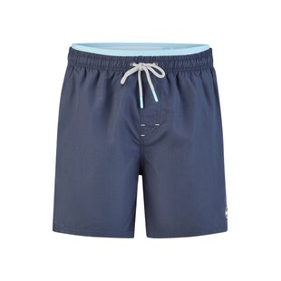Happy Shorts Heren Zwemshort Dubbele Waistband Effen Donkerblauw
