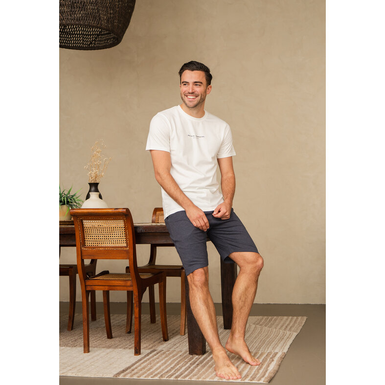 Phil & Co Phil & Co Men's Short Pajama Short Pajama Set White/Dark Blue Striped