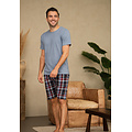 Phil & Co Phil & Co Men's Short Pants Short Pajama Set Blue/Red Checkered