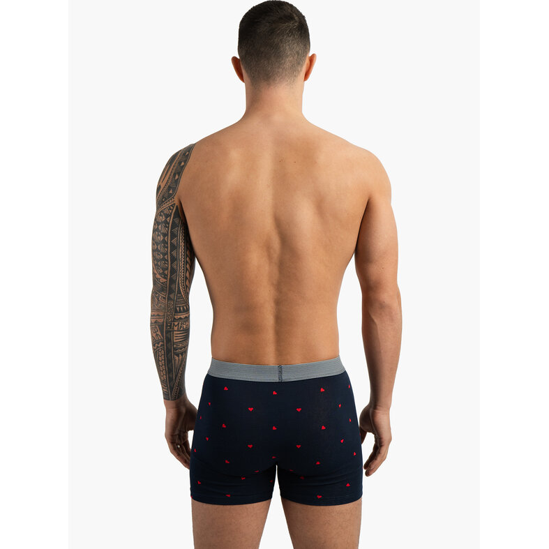 Happy Shorts Happy Shorts Heren Boxershort Hartjes 3-Pack Blauw
