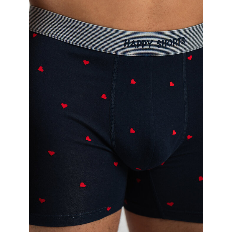 Happy Shorts Happy Shorts Heren Boxershort Hartjes 3-Pack Blauw