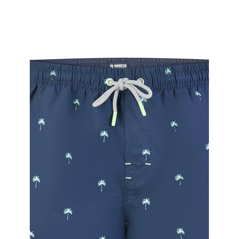 Happy Shorts Happy Shorts Heren Zwemshort Palmbomen Print Donkerblauw