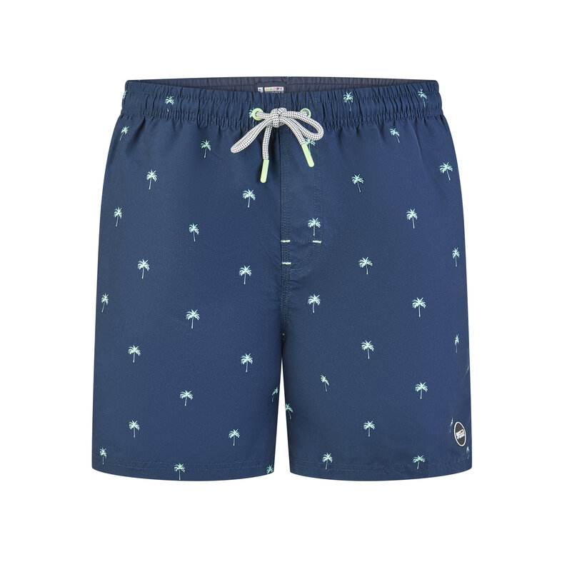 Happy Shorts Happy Shorts Heren Zwemshort Palmbomen Print Donkerblauw