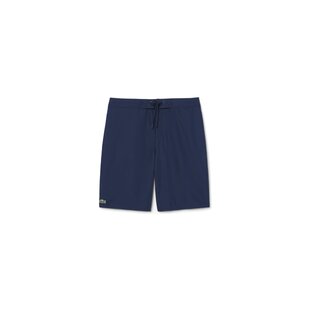Lacoste Men's Board Shorts Long Swim Shorts Solid Navy Blue