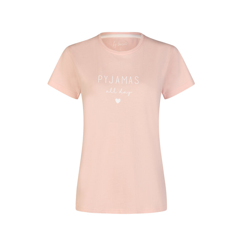 By Louise By Louise Dames Shortama Korte Pyjama Set Roze Gestipt