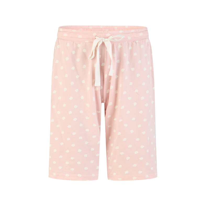 By Louise By Louise Dames Shortama Korte Pyjama Set Roze Gestipt