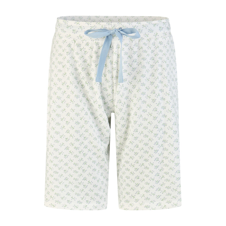 By Louise By Louise Dames Shortama Korte Pyjama Set Blauw/Wit Gebloemd
