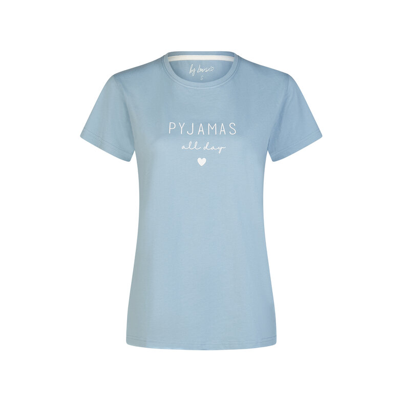 By Louise By Louise Dames Capri Pyjama Set Driekwart Broek Blauw Gestreept