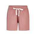 By Louise By Louise Dames Korte Pyjama Set Shortama Wit/Oudroze Gestipt