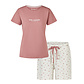By Louise By Louise Ladies Short Pajama Set Shortama Old Pink/White Floral