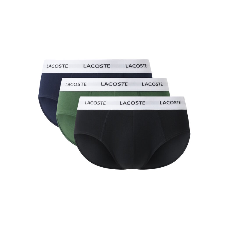 Lacoste Lacoste Heren Slips Casual Briefs 3-Pack Navy Blauw/Groen/Zwart