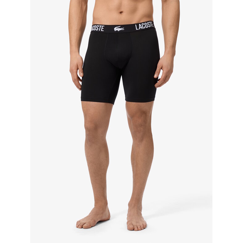 Lacoste Lacoste Heren Boxershorts Met Lange Pijp Boxer Briefs 3-Pack Wit/Grijs/Zwart