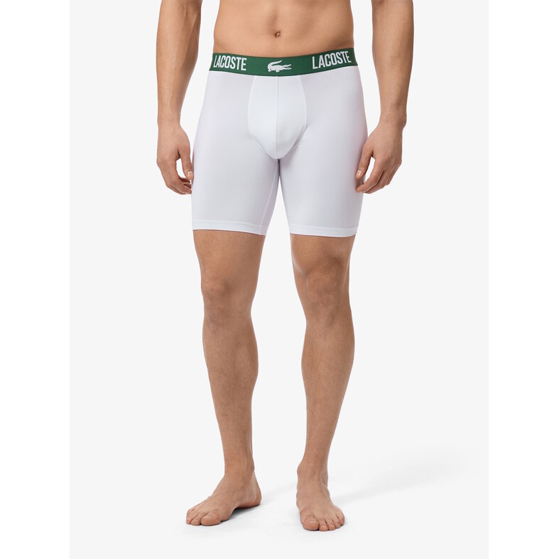 Lacoste Lacoste Heren Boxershorts Met Lange Pijp Boxer Briefs 3-Pack Wit/Grijs/Zwart