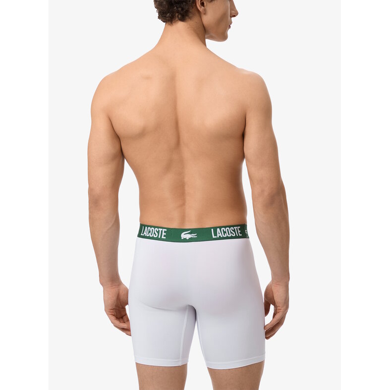 Lacoste Lacoste Heren Boxershorts Met Lange Pijp Boxer Briefs 3-Pack Wit/Grijs/Zwart