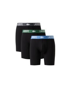 Lacoste Men's Long-Leg Boxer Briefs 3-Pack Black/Gray