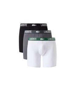 Lacoste Men's Long-Leg Boxer Briefs 3-Pack White/Gray/Black
