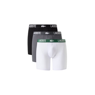 Lacoste Men's Long-Leg Boxer Briefs 3-Pack White/Gray/Black