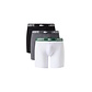 Lacoste Lacoste Heren Boxershorts Met Lange Pijp Boxer Briefs 3-Pack Wit/Grijs/Zwart