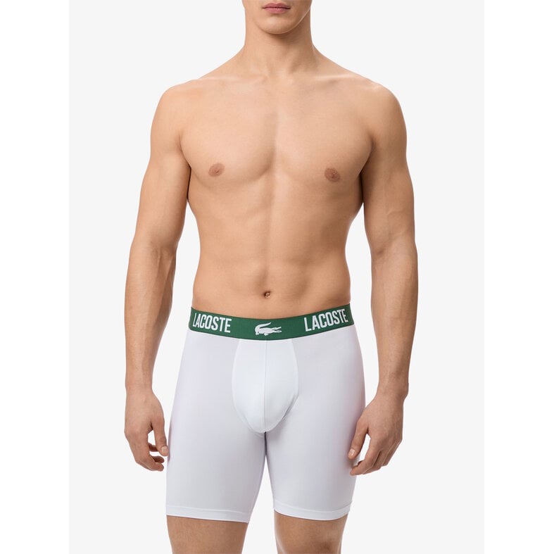 Lacoste Lacoste Heren Boxershorts Met Lange Pijp Boxer Briefs 3-Pack Wit/Grijs/Zwart