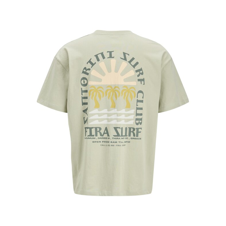 Jack & Jones Jack & Jones Heren Surf Backprint T-Shirt JORSURF Groen