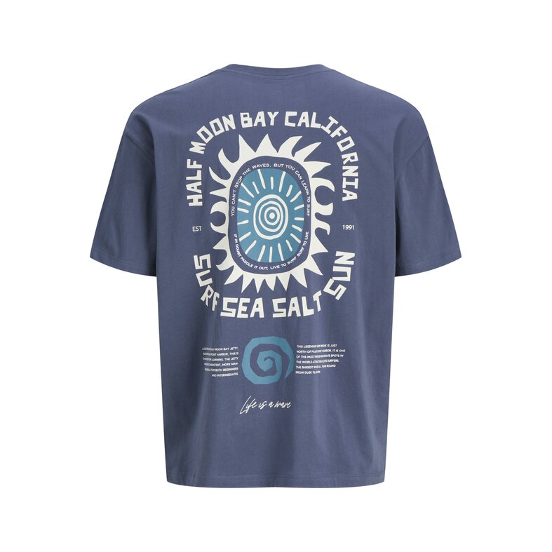 Jack & Jones Jack & Jones Heren Surf Backprint T-Shirt JORSURF Donkerblauw