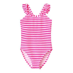 Name It Meisjes Badpak NKFZIPPA Roze/Wit Gestreept