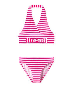 Name It Girls Bikini Set Bow NKFZIPPA Striped Pink
