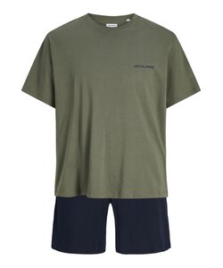 Jack & Jones Men's Short Shortama Pyjama Set JACEVEREST Green/Dark Blue