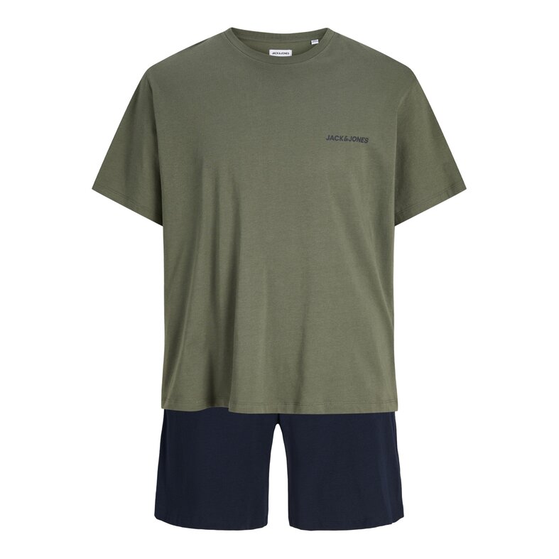 Jack & Jones Jack & Jones Heren Korte Shortama Pyjamaset JACEVEREST Groen/Donkerblauw