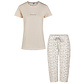 By Louise By Louise Dames Capri Pyjama Driekwart Oranje/Wit Gebloemd