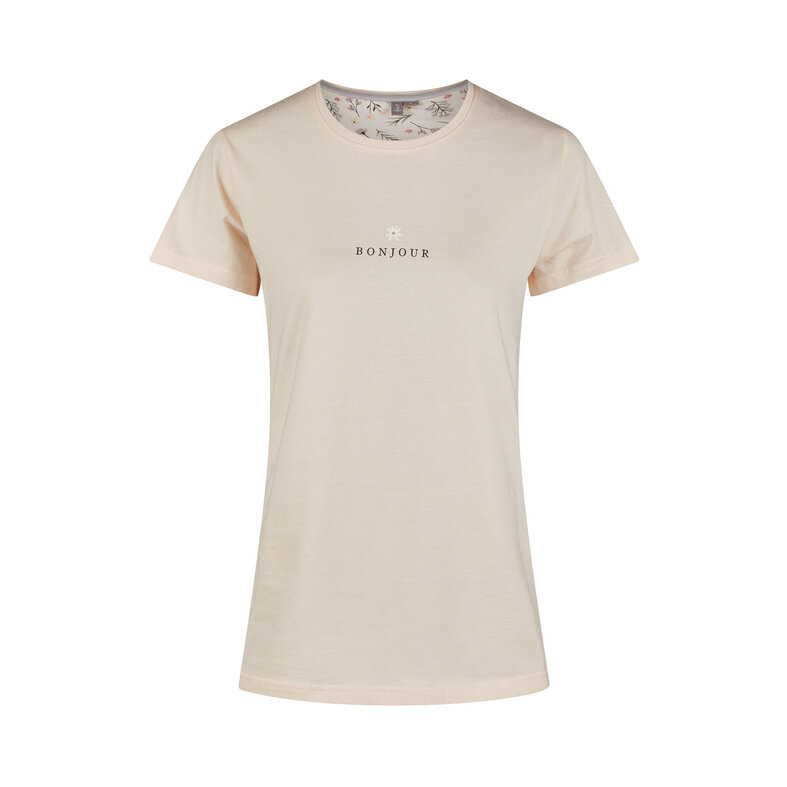 By Louise By Louise Dames Capri Pyjama Driekwart Oranje/Wit Gebloemd