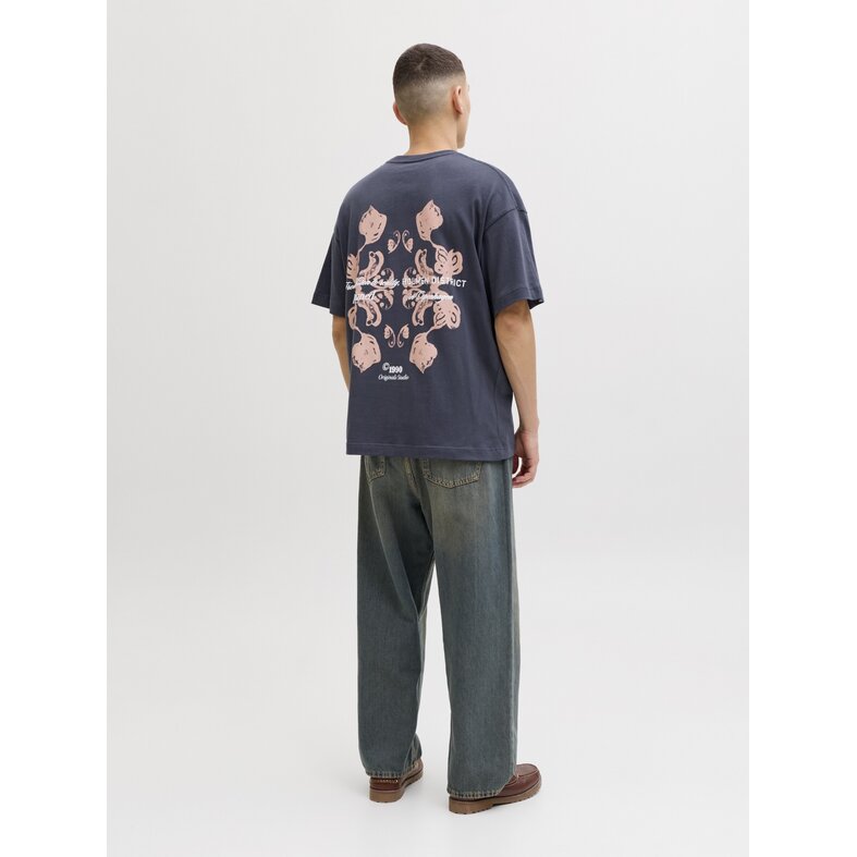 Jack & Jones Jack & Jones Men's Backprint T-Shirt JORMONTAUK Dark Gray-Blue/Dusty Pink Print