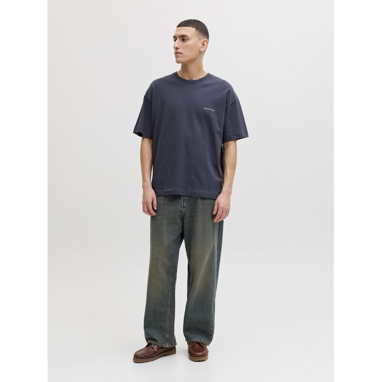 Jack & Jones Jack & Jones Men's Backprint T-Shirt JORMONTAUK Dark Gray-Blue/Dusty Pink Print