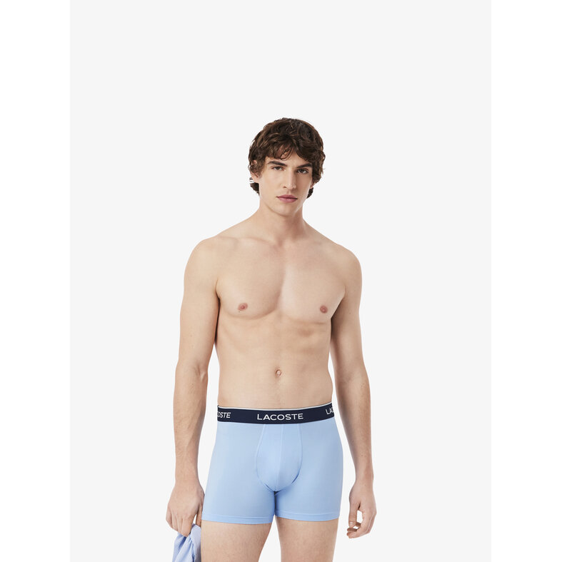 Lacoste Lacoste Men's Boxer Shorts Trunks Microfiber 3-Pack Solid Blue/Light Blue