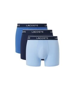 Lacoste Men's Boxer Shorts Trunks Microfiber 3-Pack Solid Blue/Light Blue