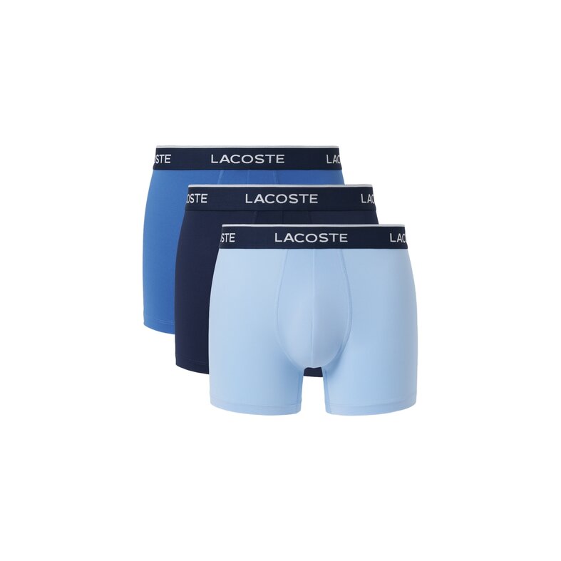 Lacoste Lacoste Men's Boxer Shorts Trunks Microfiber 3-Pack Solid Blue/Light Blue