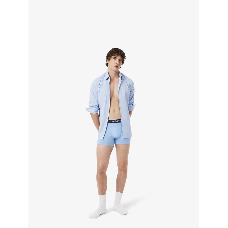 Lacoste Lacoste Men's Boxer Shorts Trunks Microfiber 3-Pack Solid Blue/Light Blue