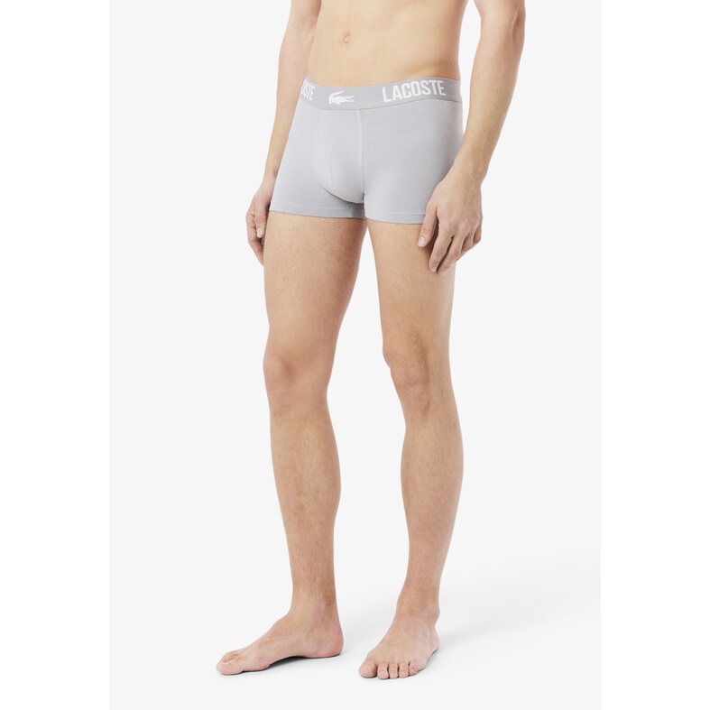 Lacoste Lacoste Heren Boxershorts Trunks 3-Pack Effen Groen/Grijs/Navy Blauw