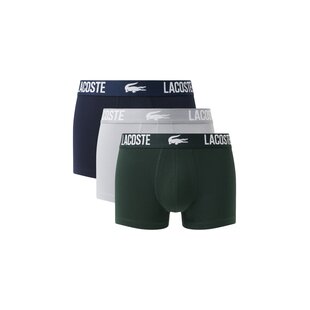 Lacoste Men's Boxer Shorts Trunks 3-Pack Solid Green/Gray/Navy Blue