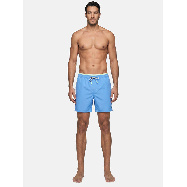 Happy Shorts Happy Shorts Heren Zwemshort Dubbele Waistband Effen Blauw