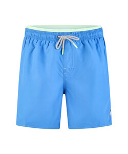 Happy Shorts Men's Swim Short Double Waistband Solid Blue