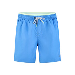 Happy Shorts Heren Zwemshort Dubbele Waistband Effen Blauw
