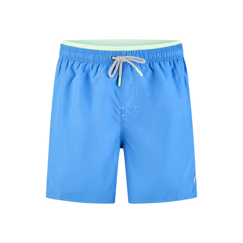 Happy Shorts Happy Shorts Heren Zwemshort Dubbele Waistband Effen Blauw